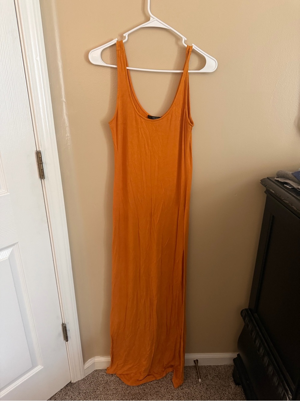 Forever 21 Orange Sleeveless Maxi Slip Dress